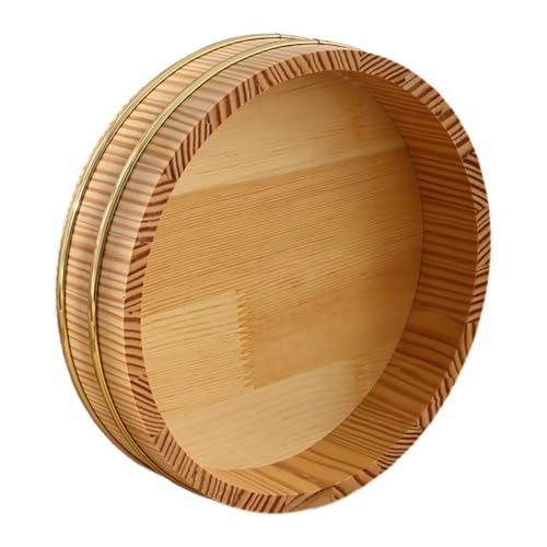 TOPBATHY Sushi-eimer Traditionelles Sushi-oke Sushiwanne Aus Holz Japanische Sushi-reis-mischwanne Traditionelles Hangiri Aus Holz Japanische Sushi-reisschale Reiskübel Aus Holz Hölzern
