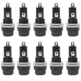 WANGCL 10 Stück 10 A 250 V Sicherungshalter Panel Mount 5 x 20 mm Sicherungshalter Schraubenabdeckung für elektrische Geräte und Motorräder
