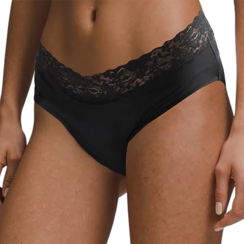 Unterwäsche Damen Oberschenkel auslaufsicher, hohe Taille, Menstruationsunterwäsche Wochenbett Unterwäsche Waschbar (Black, XXXL)