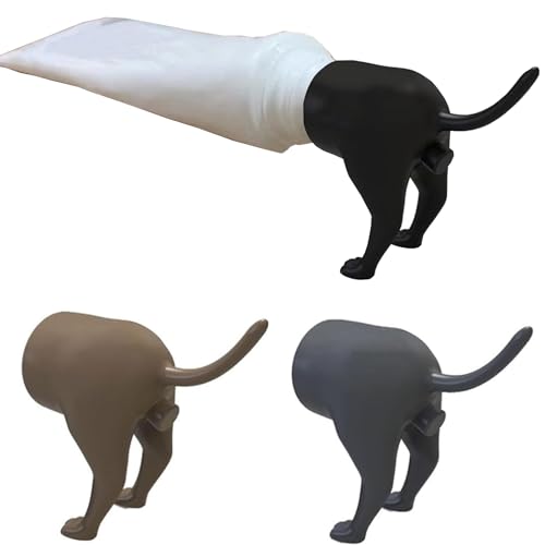 3 Stück Pooping Dog Butt Zahnpasta Topper Lustige Zahnpastakappen Funny Creative Toothpaste Dispenser Toothpaste Cap Witziges Gag Geschenk für Kinder und Erwachsene