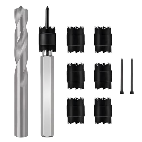 Treki 10 Stück Schweißpunktbohrer für Akkuschrauber HSS Punktschweißschneider mit 8mm/9,5mm Kronen, Schweißpunktfräser, Punktschweißbohrer mit Spiralbohrer zum Entfernen von Schweisspunkt