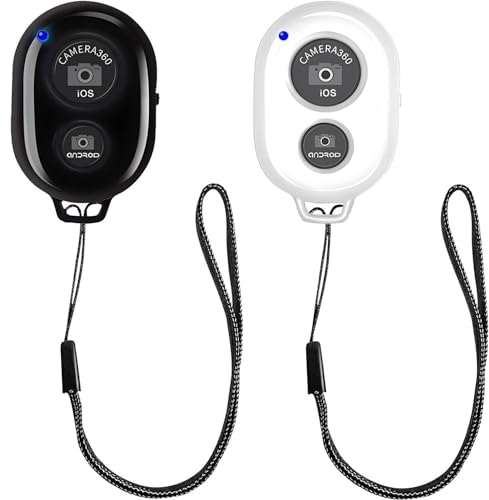 VJK Kabelloser Kamera-Fernauslöser, Selfie-Klicker für Fotos und Videos, kabellose Handy-Kamera-Fernbedienung für iPhone/Android, Handgelenkschlaufe und Akku, 2 Stück