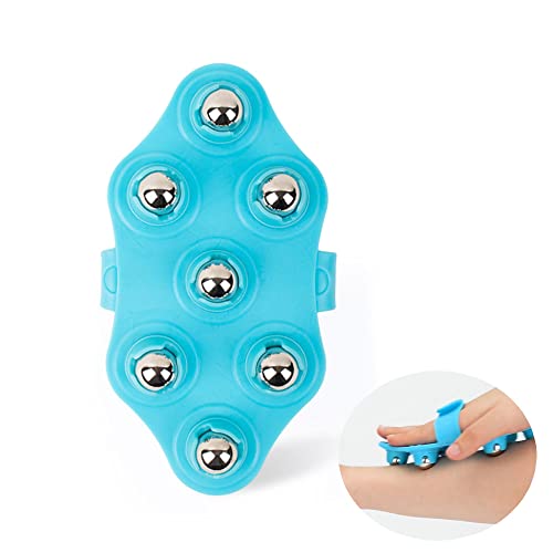 Massage Handschuh mit Kugeln - Roller Ball Körper Massagehandschuh, Tragbarer Body Massager Massageroller, Muscle Relax Abnehmen Körpermassagegerät, 7x 360-Grad-Rollen