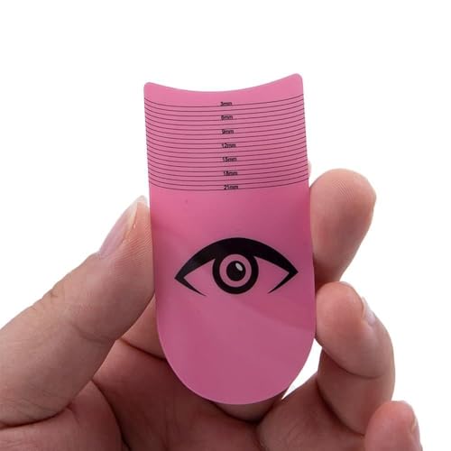 Pinkes Wimpern-Lineal, Wimpernschablonen-Lineal zum Messen von Wimpern, Wimpern-Messwerkzeug, Beauty-Werkzeuge, professionelle Schablonen, Symmetrie, Curling-Grad