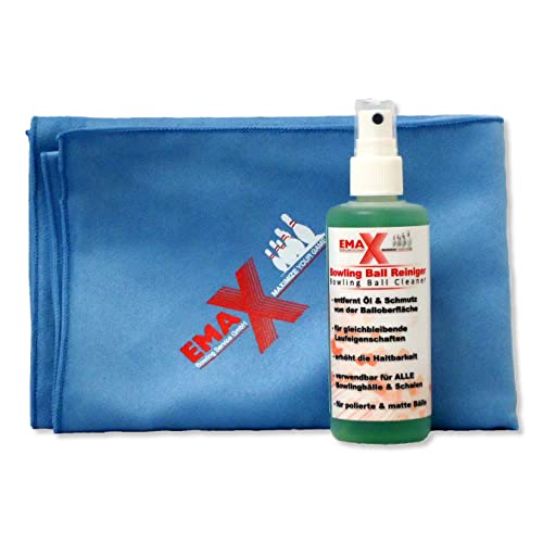 Bowling-Ball-Reiniger | EMAX – Ball-Cleaner | 100ml | Schnelle Reinigung von Bowling-Kugeln | Einfache Anwendung | Spray Inklusive Mikrofasertuch