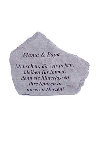Vidroflor Gedenkstein Mama & Papa. aus Steinguss 18 x 14 cm Grabschmuck