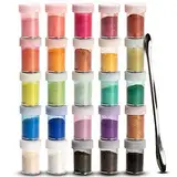 Tritart Mica Metallic Pulver für Epoxidharz Schmuck I 25 Farben je 5g | Resin Gießharz Pigmentpulver I Farbpigmente kompatibel für Fimo I Seife I DIY Glitzer Pigment Badekugeln