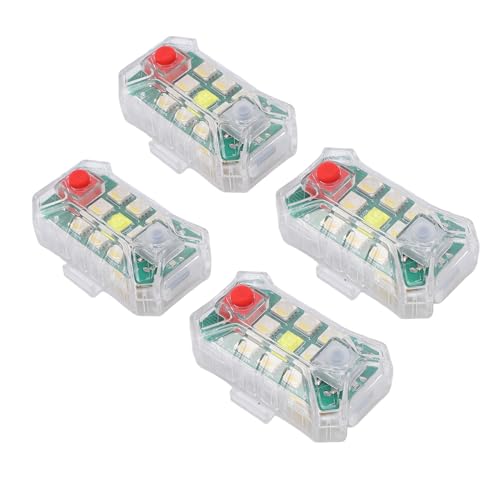 4pcs Drahtlose LED -Blitzlichter mit Fernbedienung, RGB -Blitzlichtern, Farbzyklusblitzmodus, USB C Wiederaufladbar, für Autos, Motorräder, Drohnen, Fahrräder, Boote