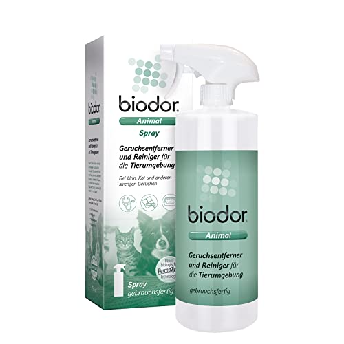 Biodor Animal Spray 750ml - Geruchsneutralisierer, Geruchsentferner & Reiniger für die Tierumgebung - Enzymreiniger Urin, Kot & anderen strengen Gerüchen - Hundeurin, Katzenurin Geruchsentferner