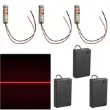 3 Stück Fokussierbare Lasermodul laser Fokus Einstellbar Laser Rot Laserlinie 3-5V 650nm mit Kunststoff Linsen+ AA Batteriehalter,verwendet für Korrektur und Ausrichtung von Industriegebäuden