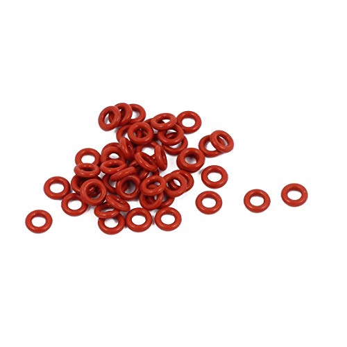 Gummidichtung, O-Rings RubberGasket, Buna-N, SealingGasket, Nitrilkautschuk-Dichtungssatz, 50 Stück, 4 mm x 1 mm, Gummi-O-Ringe, NBR, hitzebeständig, Dichtring, Ösen, rot (50 Stück, 4 mm x 1 mm).