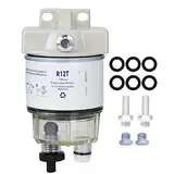 Dingln Kraftstofffilter, R12T Boot Marine Rotation Kunststoff Kraftstofffilter Wasserabscheider Fit für Speedboat Öltanker Marine Rotationswasserabscheider, kompatibel mit Schnellboot