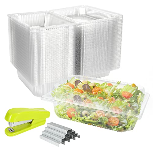SENENQU 101 Stück Cupcake-Boxen Klare - 22x14x7.5CM Einzelne Kuchenboxen, Kuchen Verpackung Plastik für Große Muffins, Salat, Käse, Kuchen, Pasta, Geeignet für Geschenke, Party, Hochzeit, Konditorei