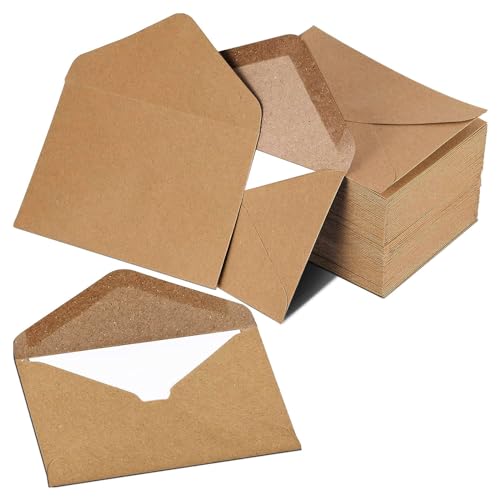 Briefumschläge Aus Kraftpapier,(DIN C6-162 x 114 mm),für Briefe, Grußkarten, Einladungskarten, Geburtstagskarten-100 Stück