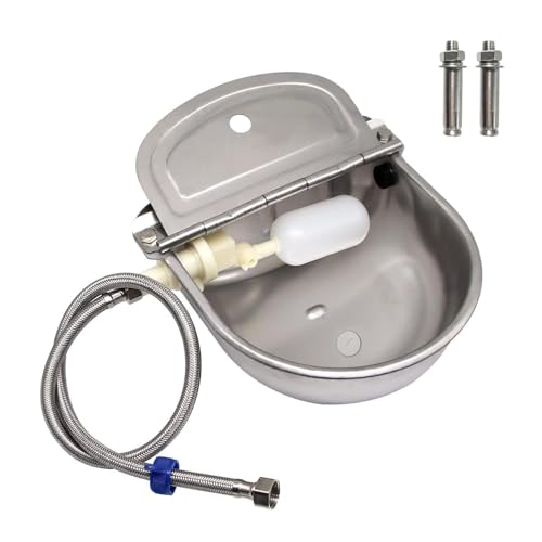 hzexun Automatischer Trinkbrunnen für Hunde 304 Edelstahl Float Typ Vieh Automatische Trinkwasserausrüstung