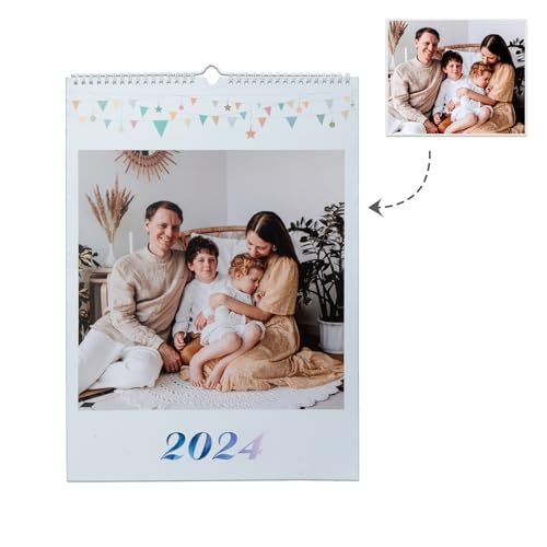 Fotokalender 2024 Personalisierte Bilder Kalender für Schreibtisch Wand Büro Haus Personalisierte 2024 Geschenke für Männer Frauen