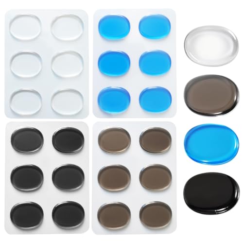YAPKOLV 24 stück Gel Dämpfer Silikon Drum Mute Gel Ungiftig Selbstklebend Silikon Trommel Pads für Schlagzeug Klangregelung (Transparent)