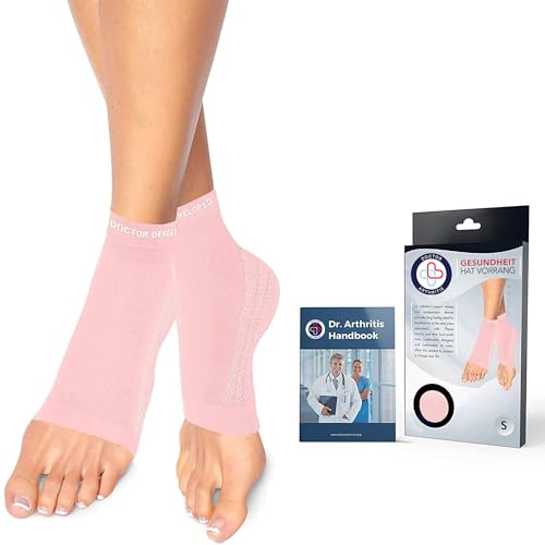 Von Ärzten Entworfen, Sprunggelenkbandage, Flexible Bandage Sprunggelenk, Knöchelbandage für Mittelfuß, Fußbandage für Knöchelprobleme und Achillessehne, Kompressionssocken mit Kupfer, Pink, S
