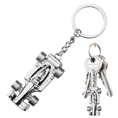 Schlüsselanhänger Auto F1, F1 Rennwagen Autoschlüssel Anhänger Miniatur Auto Metall Schlüssel Rennauto Keychain Geschenk zum Geburtstag Festival Jahrestag für Fans von Rennen Auto und der Formel 1