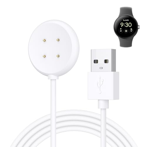 Oumida Ladekabel für Google Pixel Watch 2 Ladegerät, USB Ladestation Charger Cable Dock Kabel Nur für Google Pixel Watch 2 (Weiß)
