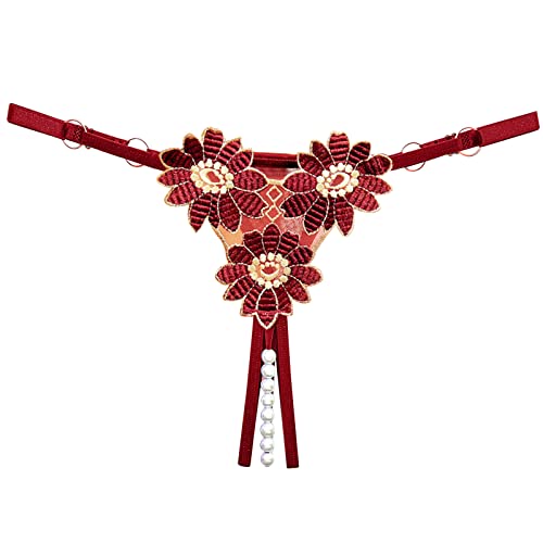 Frauen Sexy Spitzenslips Höschen Häkelschnürung Panty Tangas G String Dessous Unterwäsche Damen Klein Unterwäsche (One Size)