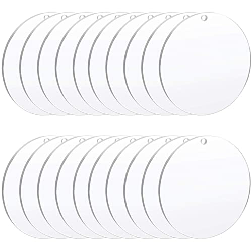 20 Stück Klare Acrylplatte, Acrylscheibe Transparent, Rund Acryl Scheibe, Geeignet für Kuchenherstellung, Produktpräsentation, Hochzeits und Partybeschilderung(10cm)
