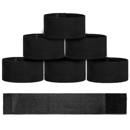 Psyqtsuary 6 Stück 5 X 30cm Trauerflor Armbinde Schwarz, Elastisches Trauer-Armbinde Trauerarmbinde Trauerbinde Trauerbinden Trauerband Trauer Armbinde Für Beerdigung Trauer Sport Fußballmannschaft