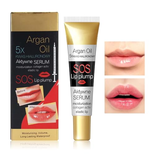 Lip Plumper Serum, Lipgloss mit Plumper Effekt, Glänzender Lip Plumper Extremes Volumen, Transparent Lip Maximizer für Vollere Lippen, Feuchtigkeitsspendende, Lippenpflege, Lip Repairing(17ml)