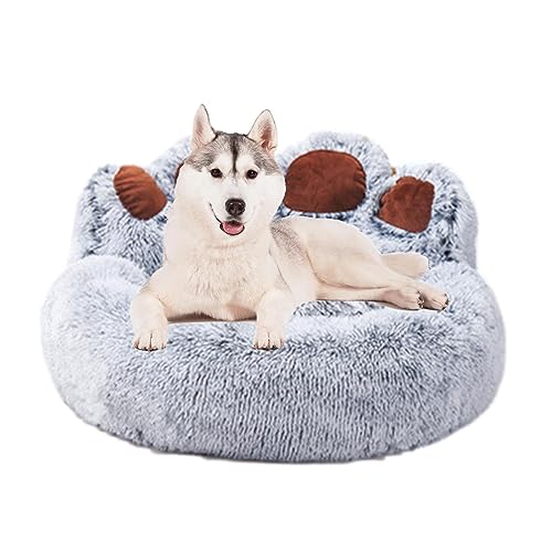 Povanjer Hundebett-Kuscheltier,rutschfeste Plüsch-Schlafcouch mit herausnehmbarem Innenpolster - Pfotenförmiges Kissen für Hunde, Katzen, Kätzchen, Welpen, zu Hause und im Zoogeschäft