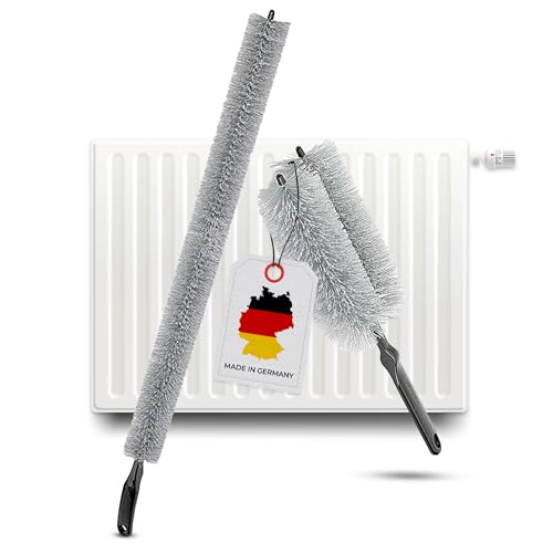 NOVOLARI - Made in Germany Heizkörperbürste Synthetik - 2er Set auch einzeln erhältlich - für alle gängigen Heizkörper - Heizungsbürste Reinigungsbürste Staubwedel für Heizung