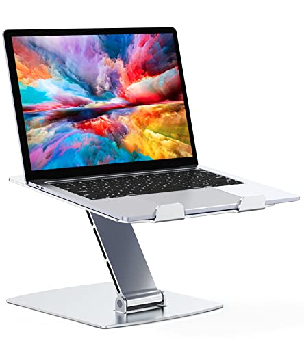 Glangeh Laptop Ständer Höhenverstellbar, Ergonomischer, Tragbarer Notebook Ständer für Schreibtisch, Faltbarer Schreibtisch-Bücherständer Aluminium, Kompatibel mit MacBook Air Pro (10–16 Zoll)