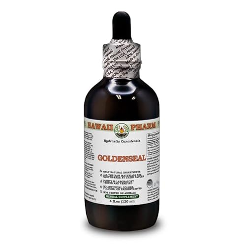Hawaii Pharm Europe Goldenseal (Hydrastis Canadensis) Wurzelpulver ALKOHOLFREI Flüssigextrakt Glyzerit 120 ml