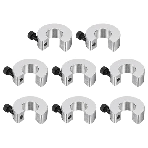 QUARKZMAN SBR16 Linearer Schienenstopper Linearschienen Wellenanschlagring SBR Schienenstopper Aluminiumlegierun Wellenbegrenzungs Befestigungsringen, Silberfarben, 8 Stück