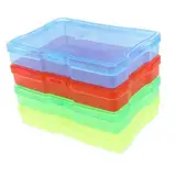 OSALADI 4 Stück Kunststoff Foto und Karten Aufbewahrungsboxen Organizer für Postkarten Kleine Teile und Schmuck Praktische Transparente Aufbewahrungslösungen für Zuhause und Büro