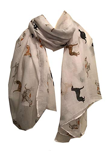 Pamper Yourself Now Damen-Schal mit Windhund, tolles Geschenk für Windhunde. Gr. One size, weiß