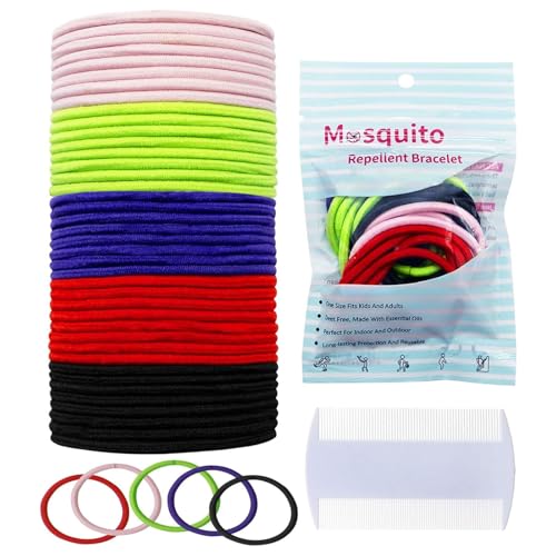 ZOCONE Anti Laus Haargummi 40 Stück, Behandlung gegen Kopfläuse Anti-Läuse, Natürlich und Wirksam hilft, Läusen Vorzubeugen Haargummi Gummiband Mit Extra feiner Zahnkamm