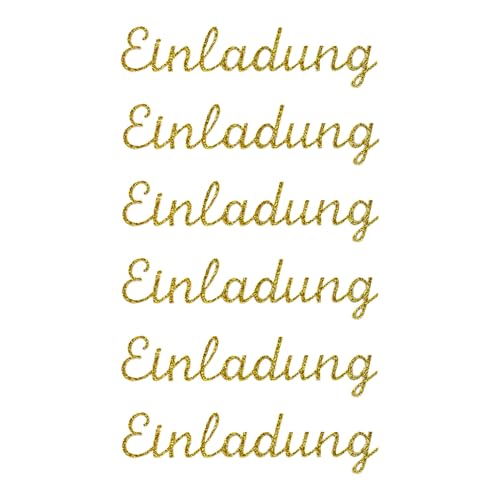 Oblique Unique 6x Einladung Sticker Aufkleber Gold Glitzernd zum Basteln Karten Scrapbooking Dekoration Verzierung Einladungskarten