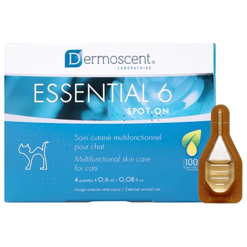Essential 6 Spot-On | Innovatives Hautpflegeprodukt für Katzen | Hält die Haut feucht, das Fell glänzend, kontrolliert den Haarausfall, reduziert Gerüche und schützt mit natürlichen Inhaltsstoffen