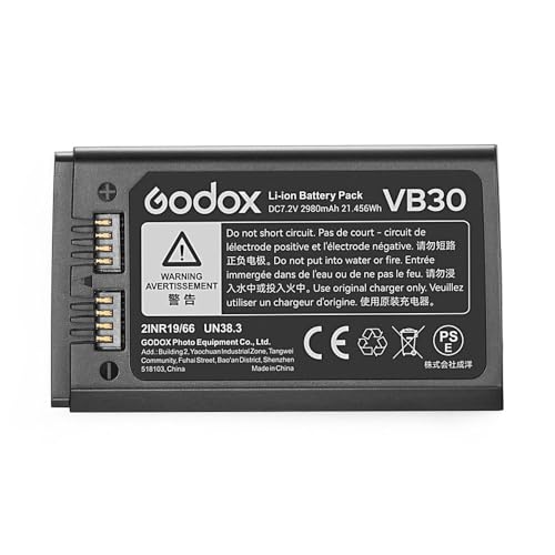 Godox VB30 Akku V1Pro V1 PRO 7,2 V/2980 mAh Li-Ionen-Akku Pack für GODOX V100 V1PRO-S V1PRO-N V1PRO-C V1PRO-F V1PRO-O V1PRO Flash und V1 V860III V860III-S V860III-C V860III-N V860III-N V860III-N
