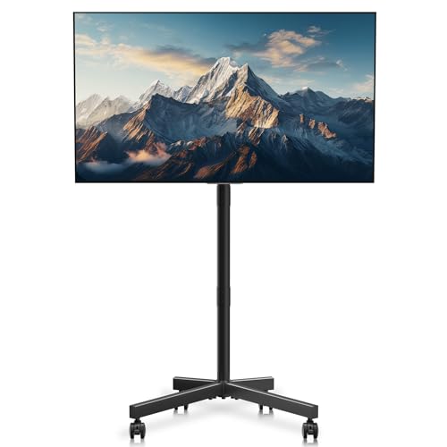 XINLEI TV Ständer Rollbar für 23-60 Zoll Plasma/LCD/LED Flat Curved Panel TVs bis zu 35kg Höhenverstellbarer TV Rollwagen Wagen mit Rollen, Max. VESA400*400