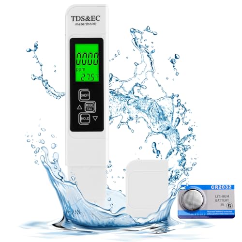 Aideepen Wassertester Trinkwasser, 3 In 1 TDS Messgerät für Trinkwasser, Digitaler Wasserqualität-Tester TDS/EC/TEMP Messgerät 0-9999ppm für Trinkwasser, Pool, Aquarium, Schwimmbad