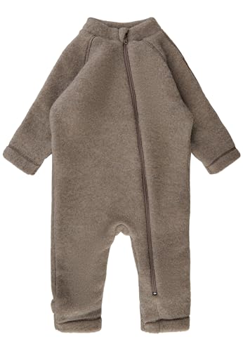 Mikk-line WALKOVERALL 92 Melange Denver | Wollwalk Overall Baby | Baby Schlafanzug Aus Wolle Für Baby Und Kleinkind | 95% Wolle - 100% mulesingfrei Merinowolle | Schlafanzug Baby Ohne Füße