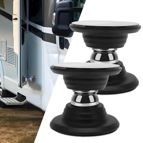 LOMUG 2PCS Magnetische Türschnäpper, Kieselgel RV-Türstopper Halterung, Wohnmobil-Zubehö, Rohne Bohren, für Anhänger, Bootsfächer, Fracht, Wände, Wohnwagen, Anhänger, Wohnmobile, Boote (Schwarz)