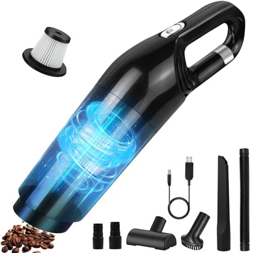 Akku Autostaubsauger, Handstaubsauger Kabelloser Auto-Staubsauger, Leistungsstarker Handsauger Auto mit Waschbar HEPA-Filter, 9000PA Wiederaufladbarer Handstaubsauger für Auto Büro Zuhause Küche
