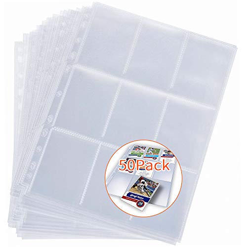 450 Taschen Sammelkarten - Kunststoff Card Sleeves, Sammelkarten für Hüllen Album Folien Hülen Heftmappe, Heftmappe Sammelkarten Pocket Pages A4-Klarsichtkartentasche
