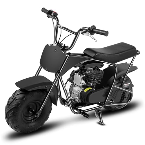 Dirt Bike Pocket Bike Kinder 105CC 4-Takt benzinbetriebenes Off Road Mini Dirt Bike Pit Bike mit Automatikgetriebe und Seilzugstarter DIY-Aufkleber Bike ab 13 Jahre (Schwarz)