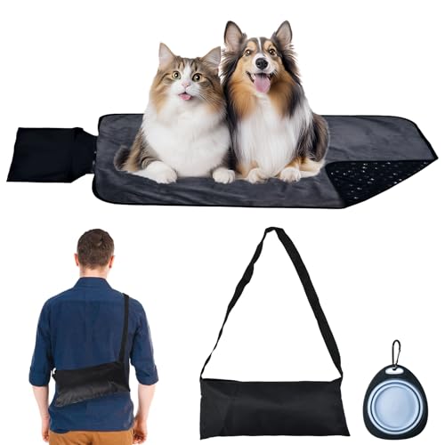 YBCCBY Hundedecke Faltbare Haustier Decke Camping Doppelseitige Hundematte Wasserdicht Hund Katze Mat rutschfest Hundepolster Hundebett mit Tragetasche Reisedecke für Haustier (100 * 70cm)