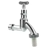 tecuro Auslaufhahn Auslaufventil Zapfhahn mit Steckschlüssel - Oberteil 1/2" matt chrom