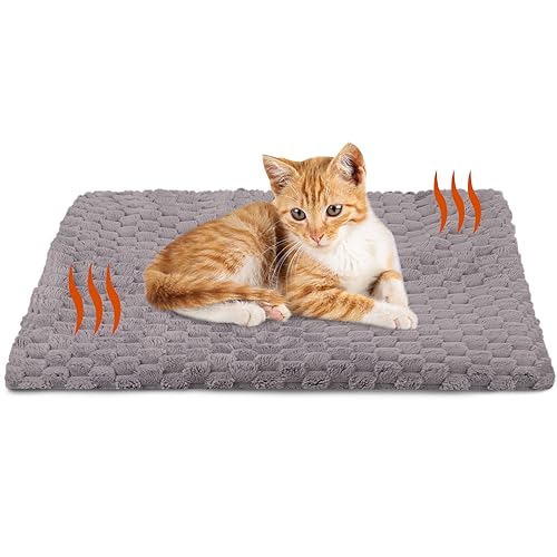 XIAPIA Selbstheizende Decke Katze & Hunde, Flauschig Selbstwärmende Katzendecke ohne Kabel, Wärmedecke Heizdecke ohne Strom, Washbar Thermodecke Katzenkissen