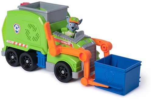 PAW Patrol, Extragroßer Recycling-Truck mit Rocky Spielfigur und Verwandlungsfunktion (Deluxe Fahrzeug), Spielzeug für Kinder ab 3 Jahren